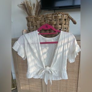 Ocean Drive Tie Front Crop Top